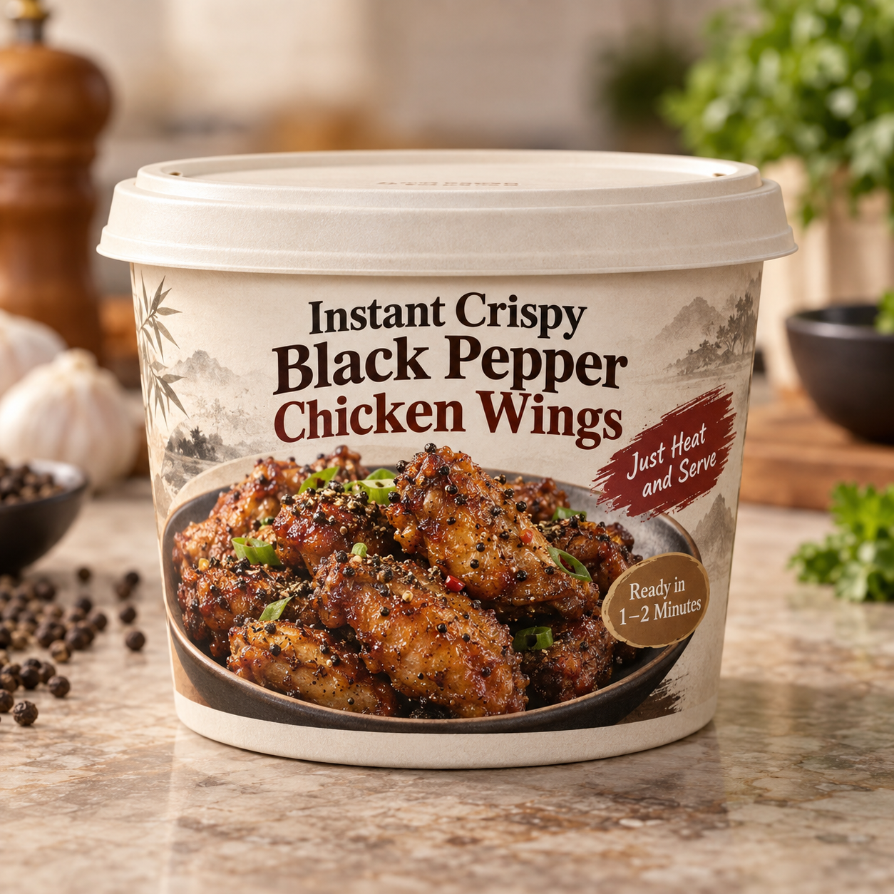Instant Crispy Black Pepper Chicken Wings