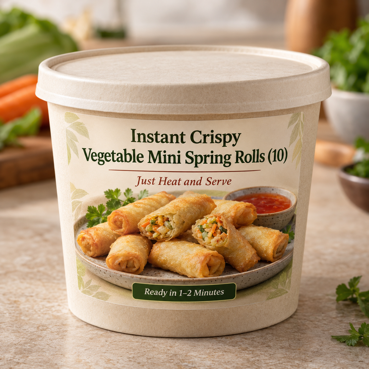 Instant Crispy Vegetable Mini Spring Rolls (10)