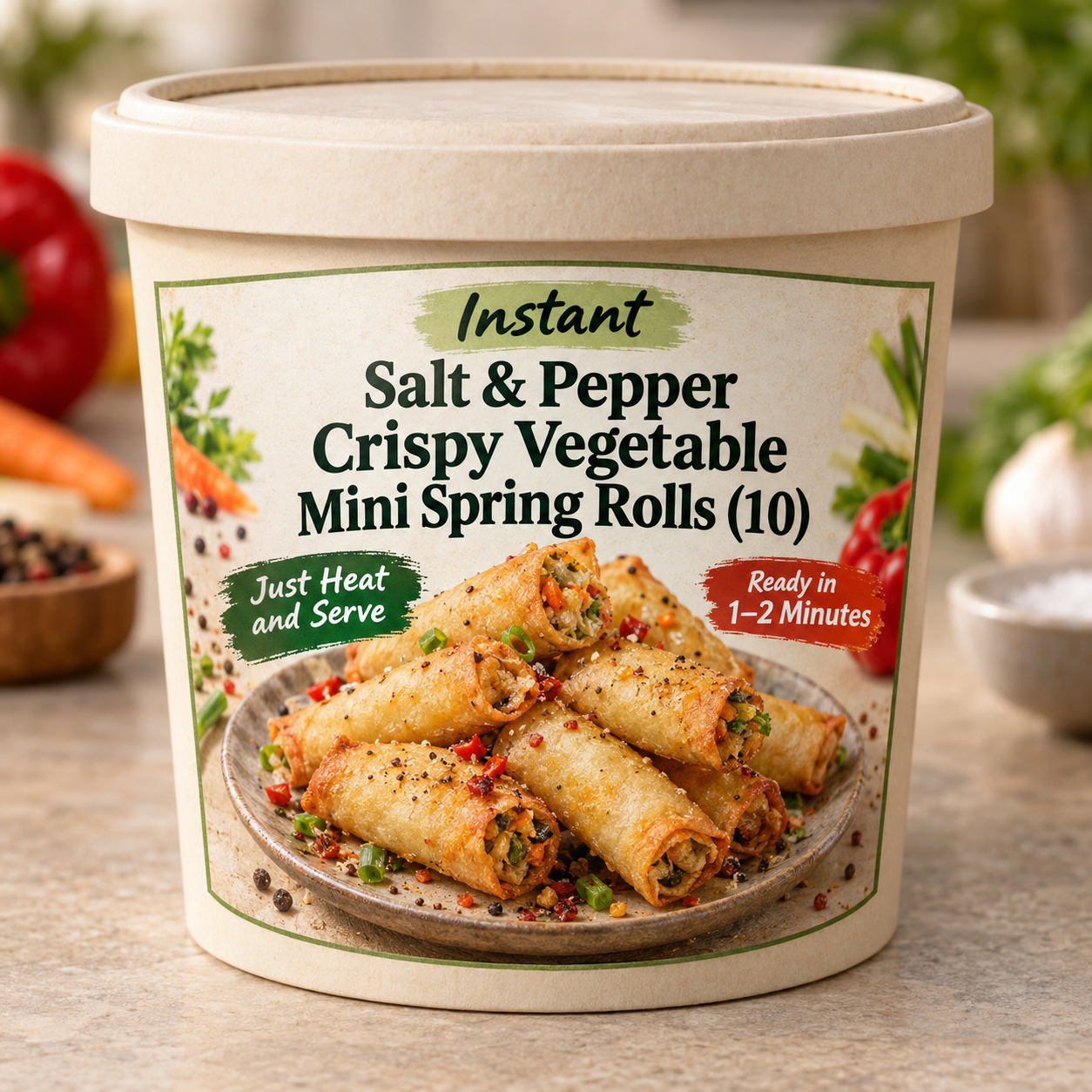 Instant Salt & Pepper Crispy Vegetable Mini Spring Rolls (10)